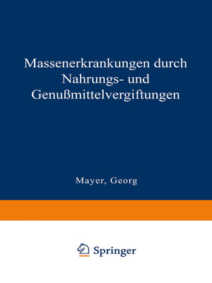 cover image of Massenerkrankungen durch Nahrungs- und Genußmittelvergiftungen